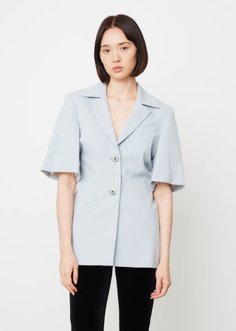 Twill Suiting Short Sleeve Blazer