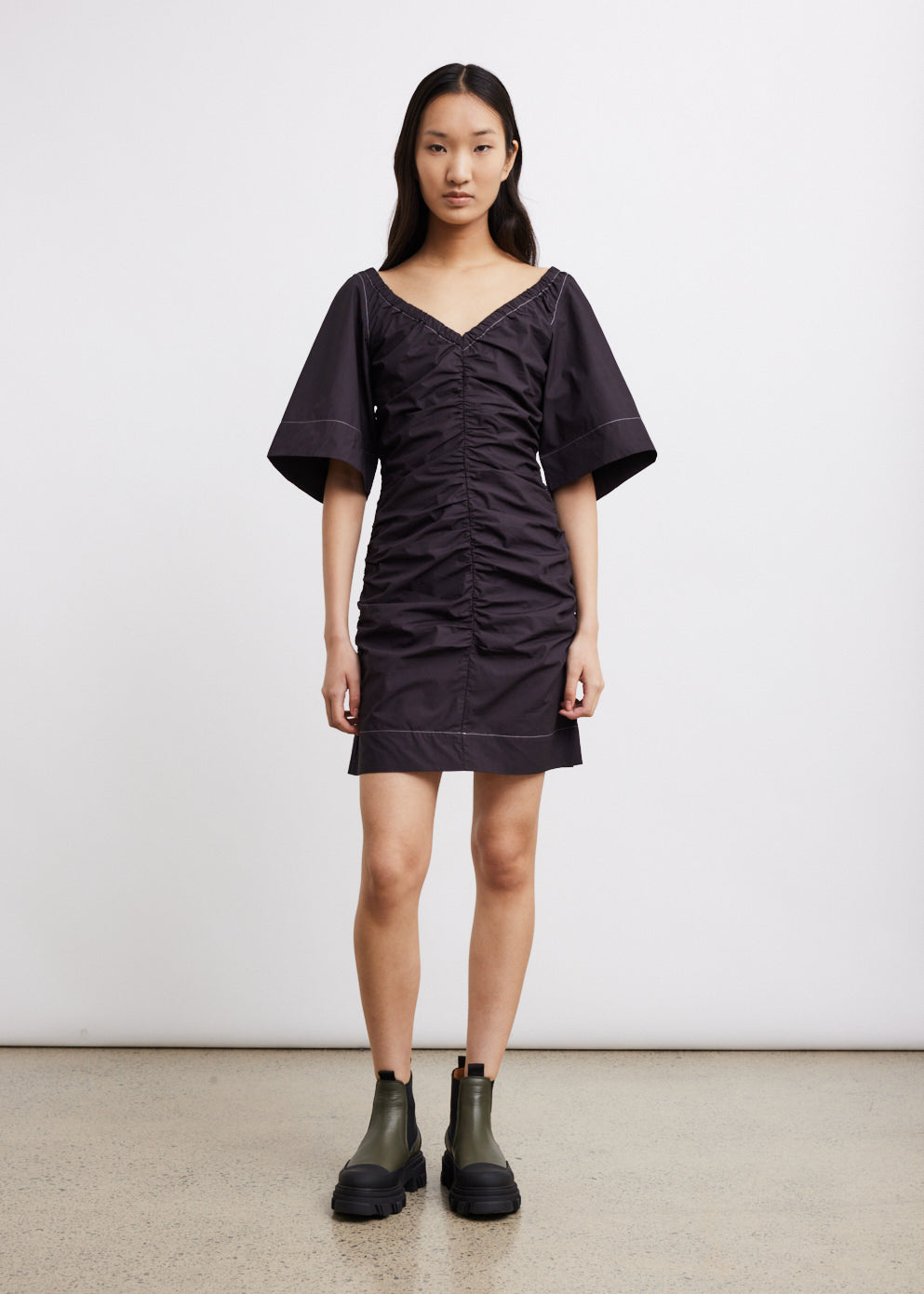 Cotton Poplin Mini Dress