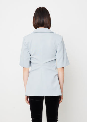 Twill Suiting Short Sleeve Blazer