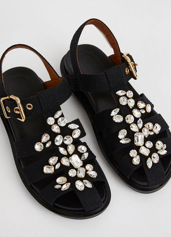 Embellished Fussbett Sandals