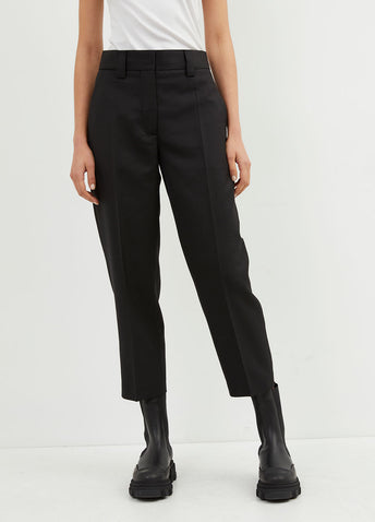 Tapered Wool Blend Trousers
