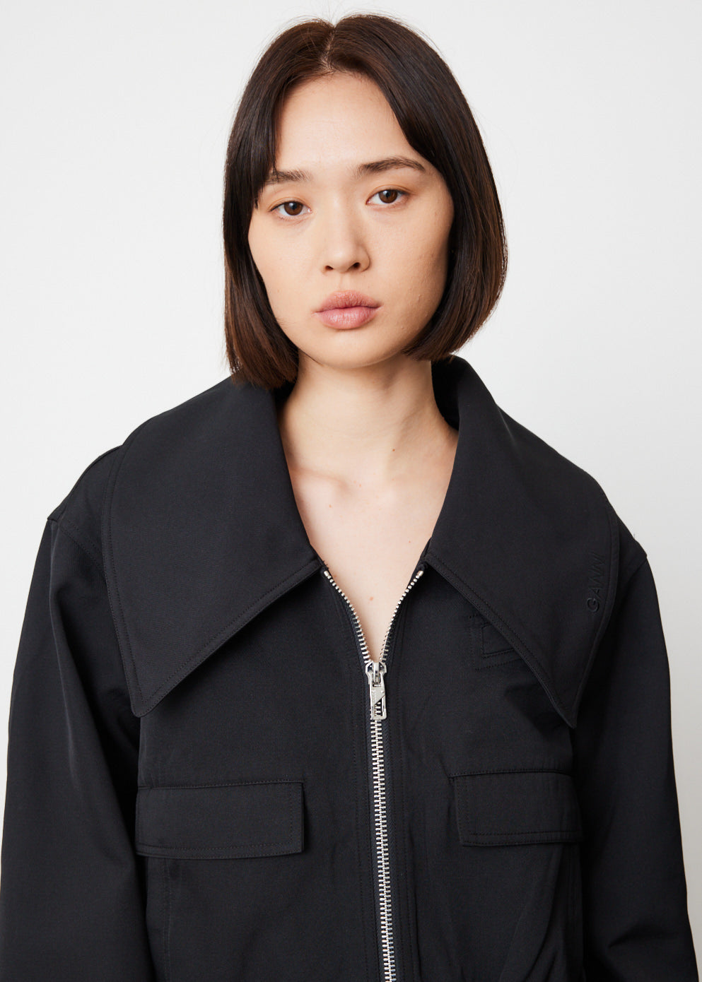 Heavy Twill Wide Collar Short Jacket