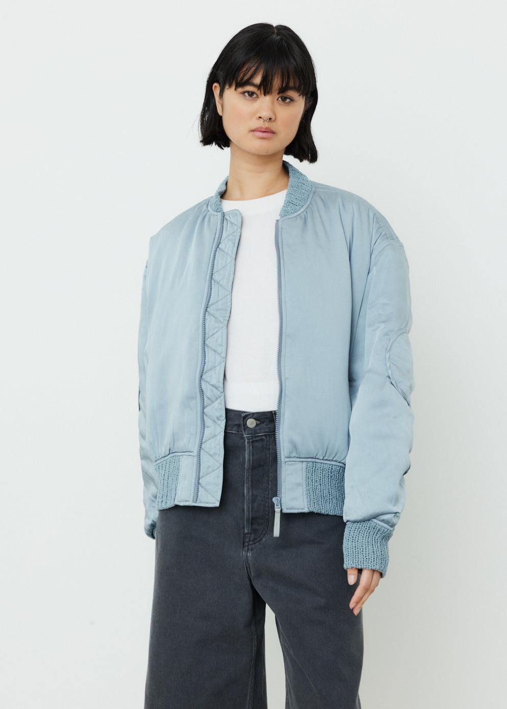 Olanik Light Wash Bomber Jacket