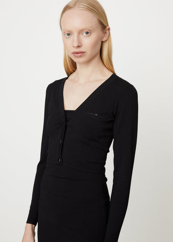 Cardigan with Printed High Density Logo