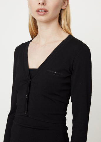 Cardigan with Printed High Density Logo
