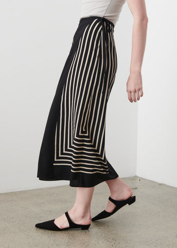 Monogram Silk Jacquard Wrap Skirt