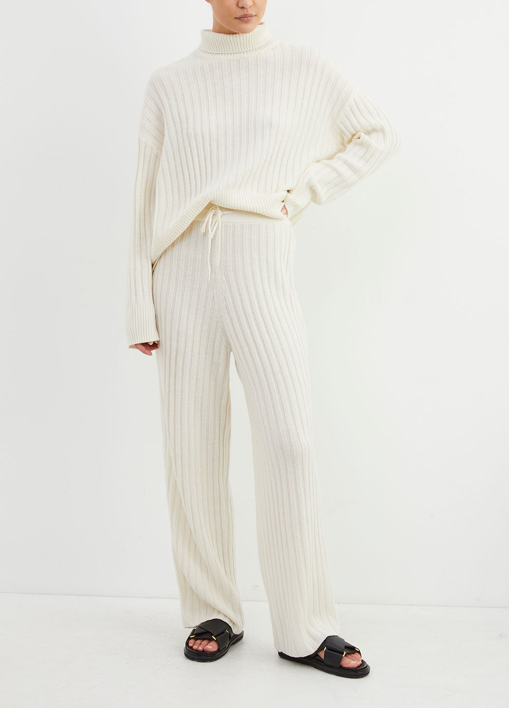 AX Paris ribbed knitted pants in white  ASOS