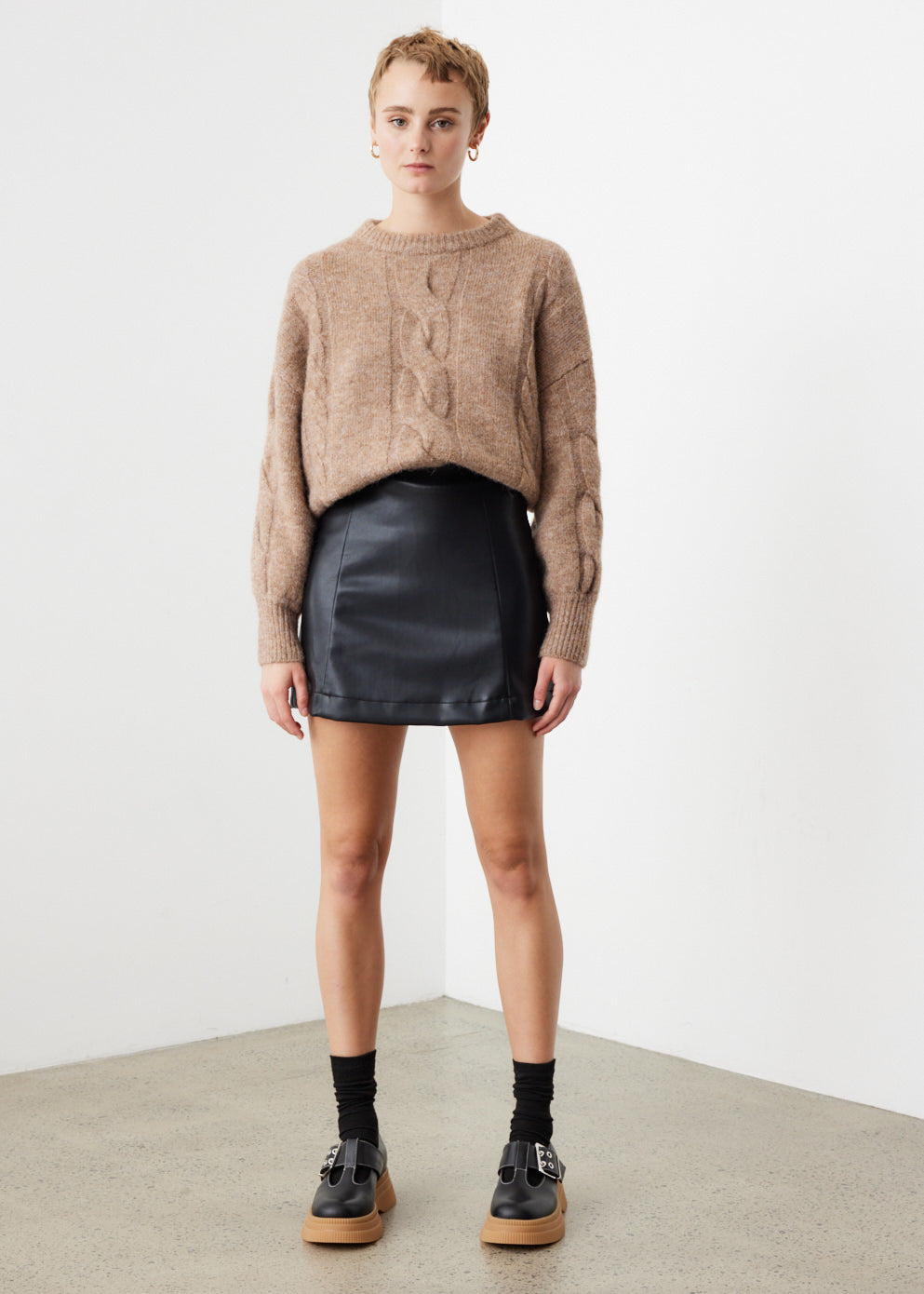 Stevie Vegan Leather Mini Skirt