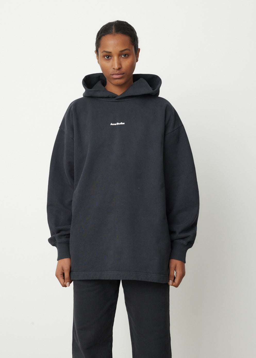 Acne studios online black logo hoodie