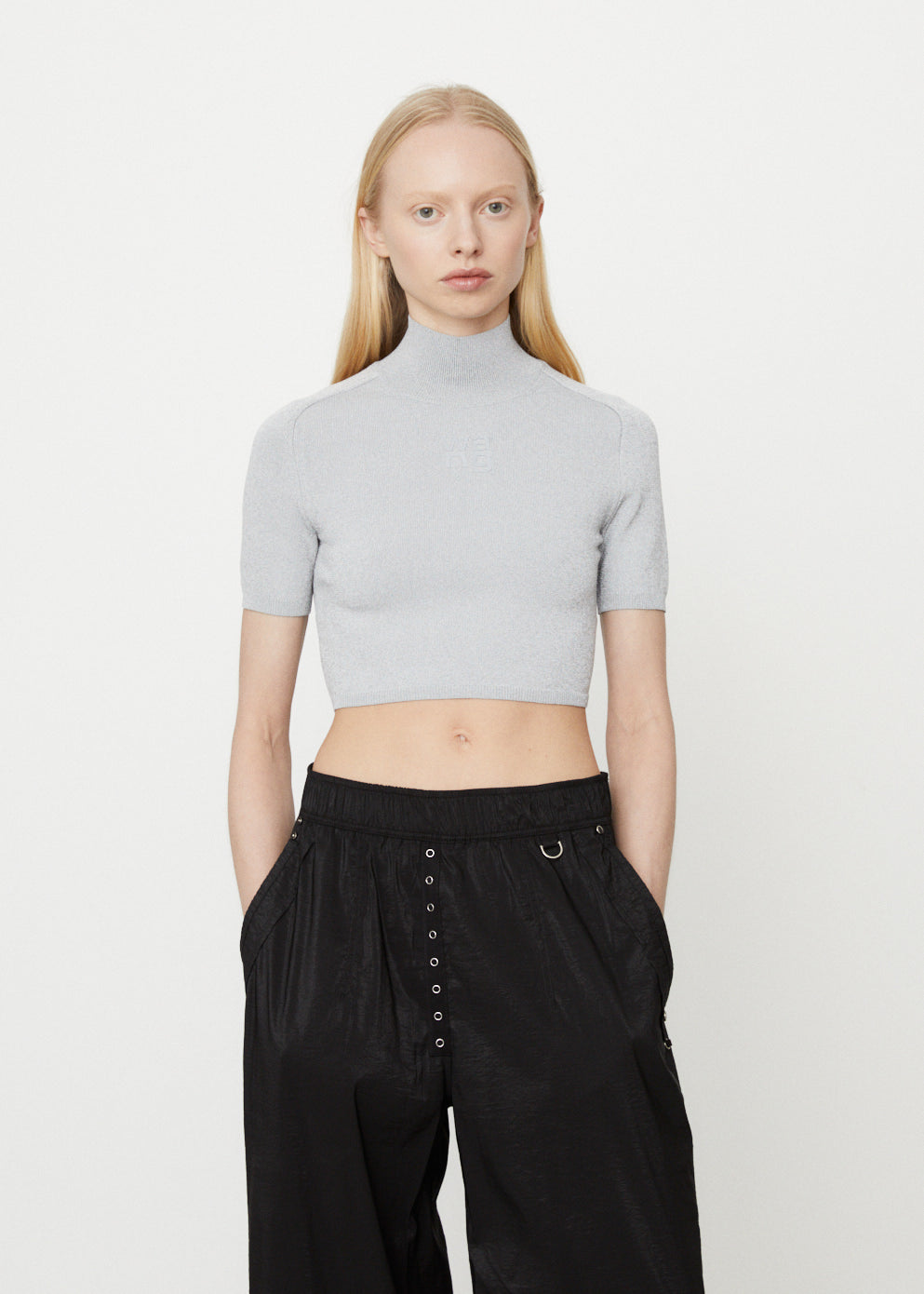Cropped Pullover with Printed Reflective Logo
