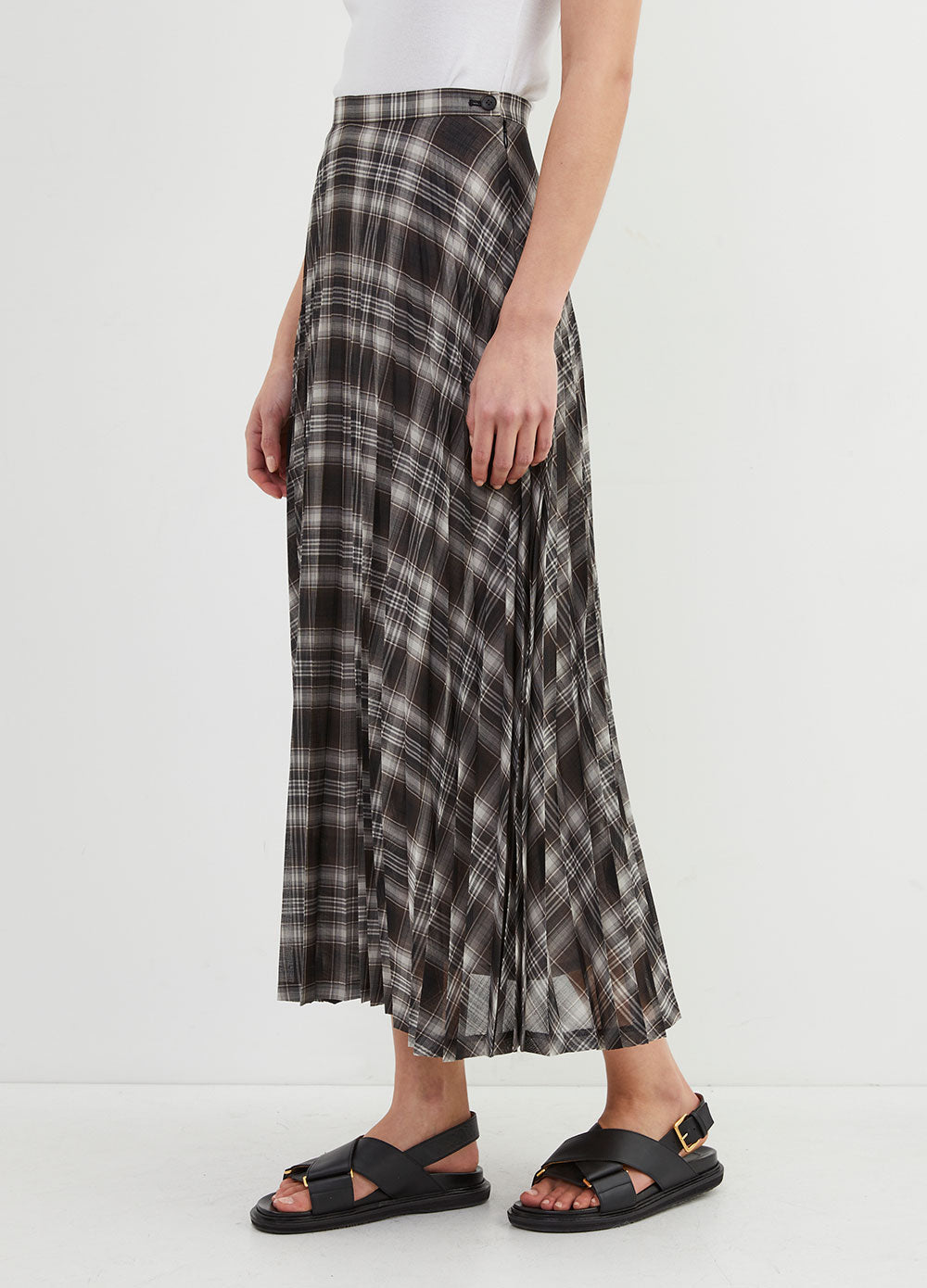 Pleated Check Skirt