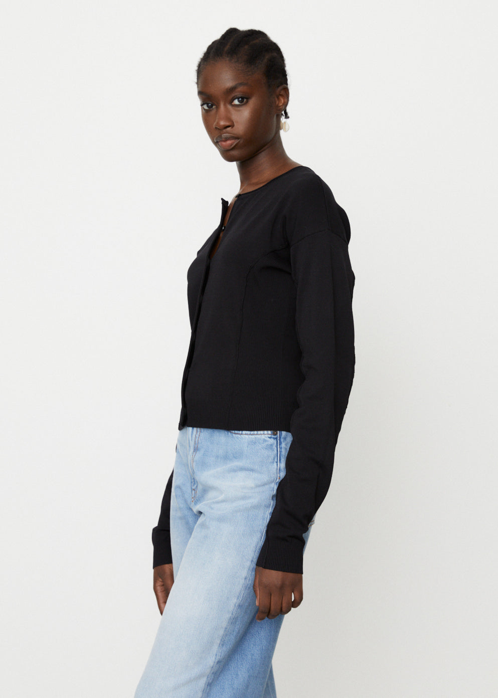 Round Sleeve Knit Cardigan