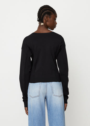 Round Sleeve Knit Cardigan