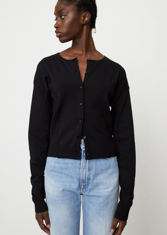Round Sleeve Knit Cardigan