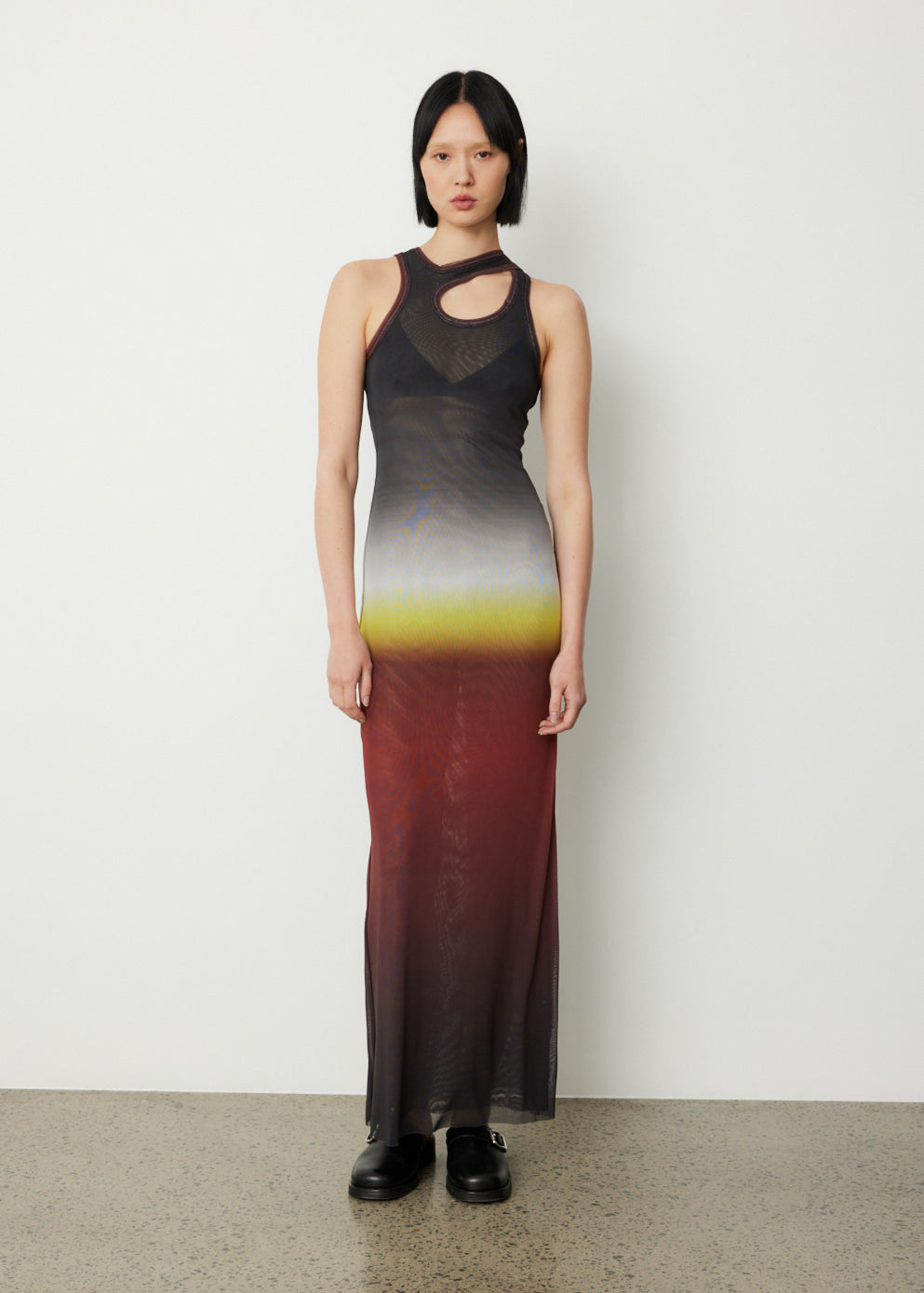 Mesh Tank Top Maxi Dress