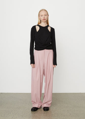 Rib Jersey Wrap Blouse