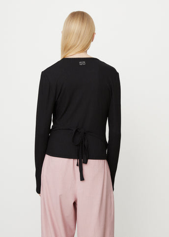 Rib Jersey Wrap Blouse