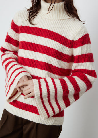 By Parra Patched Your Work Knitted Pullover in Blue | REVOLVE