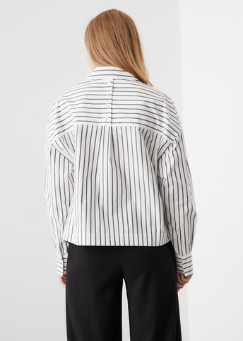 Striped Poplin Cropped Shirt