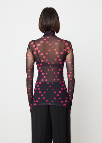 Denise Mesh Roll Neck Top