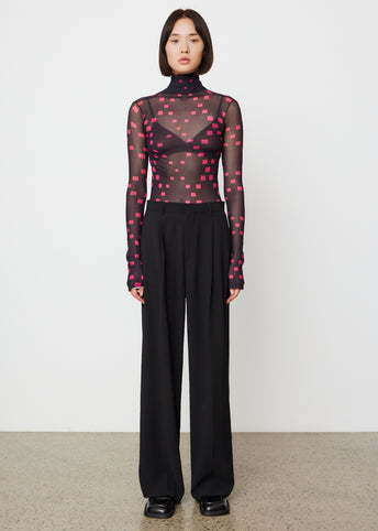 Denise Mesh Roll Neck Top