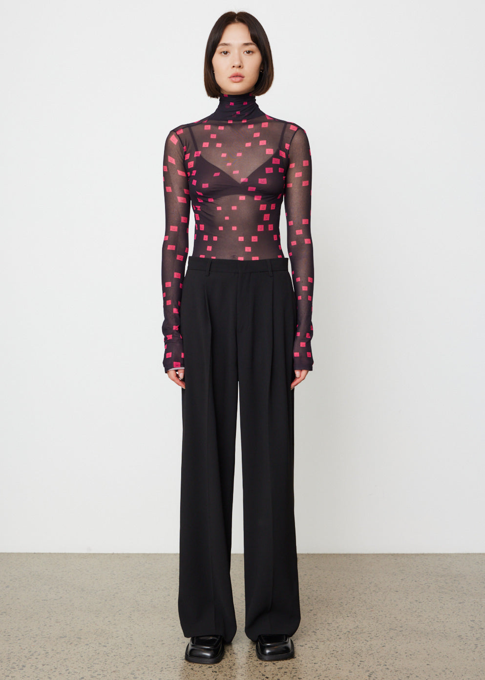 Denise Mesh Roll Neck Top
