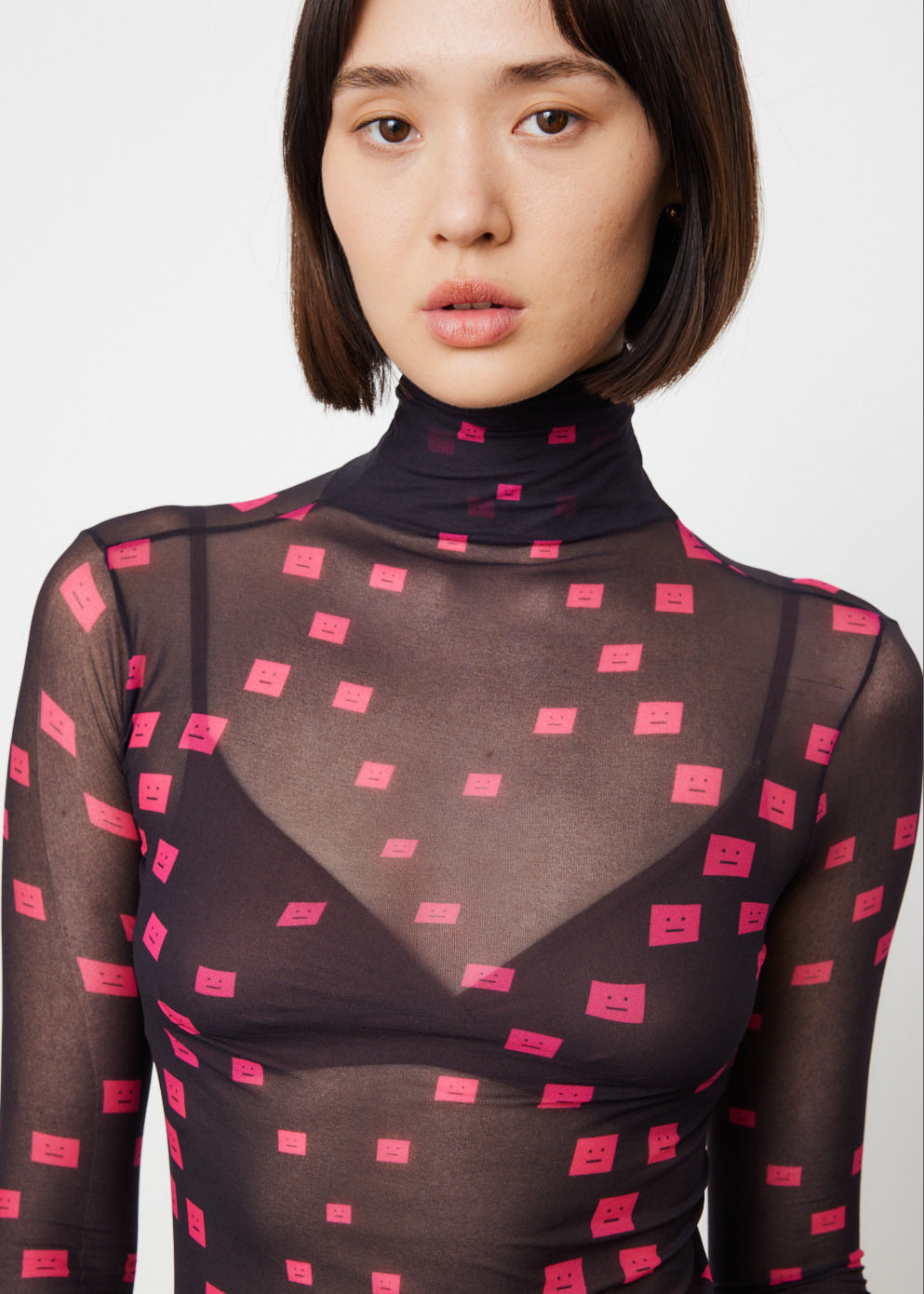 Denise Mesh Roll Neck Top