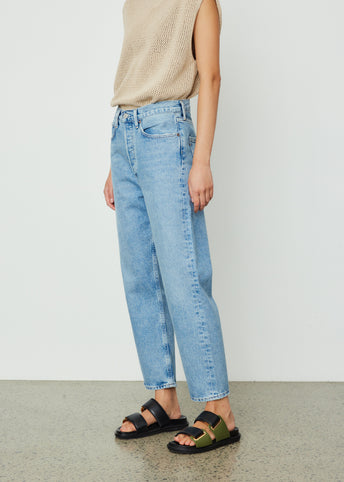 90s Crop Mid Rise Loose Straight Jeans