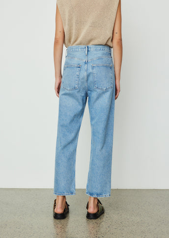 90s Crop Mid Rise Loose Straight Jeans