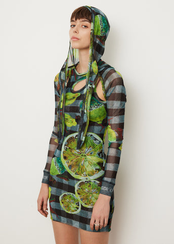 Mesh Tank Hooded Dress