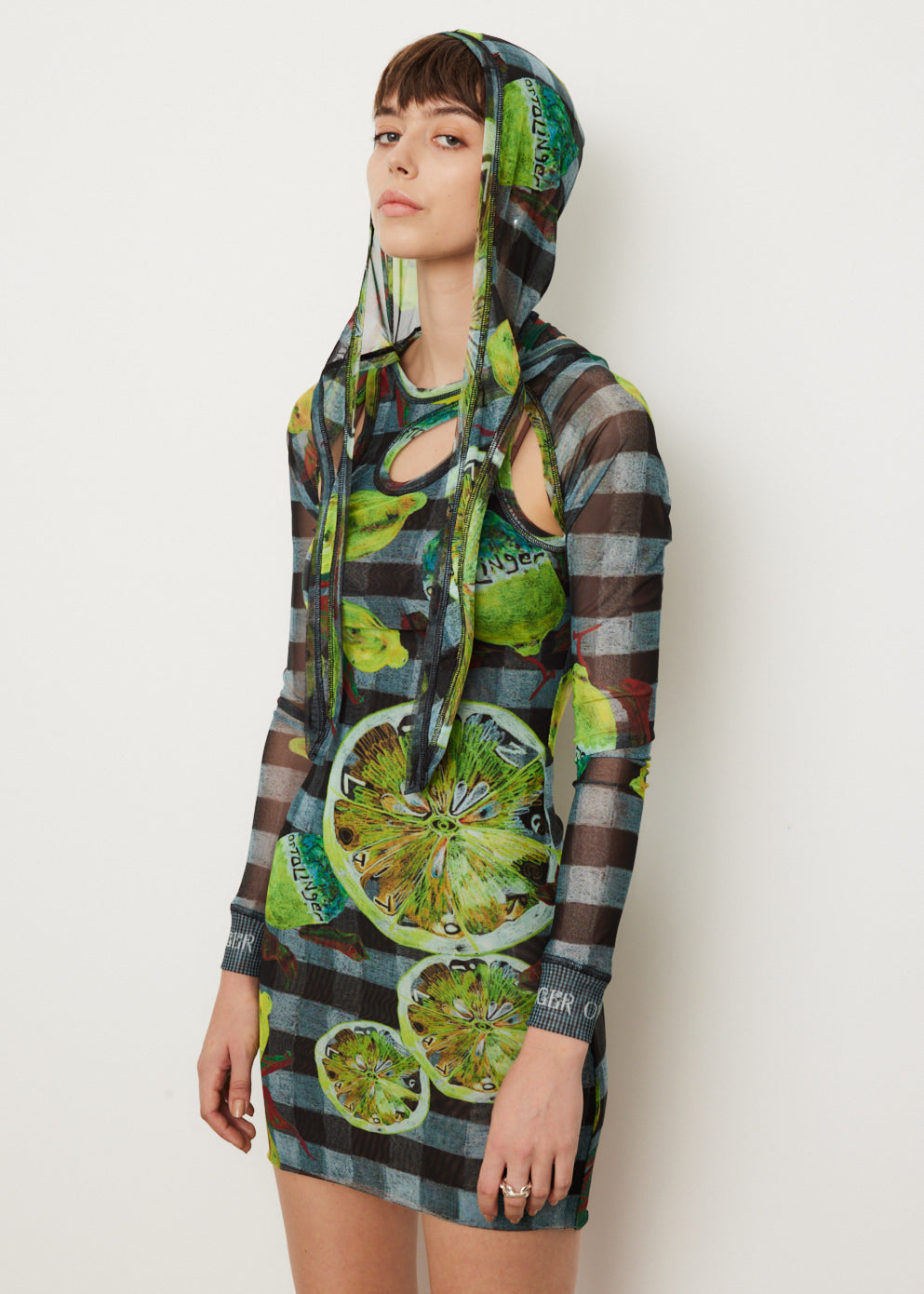 Mesh Tank Hooded Dress