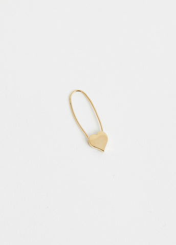 Heart Safety Pin Earring