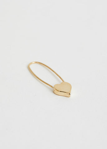 Heart Safety Pin Earring