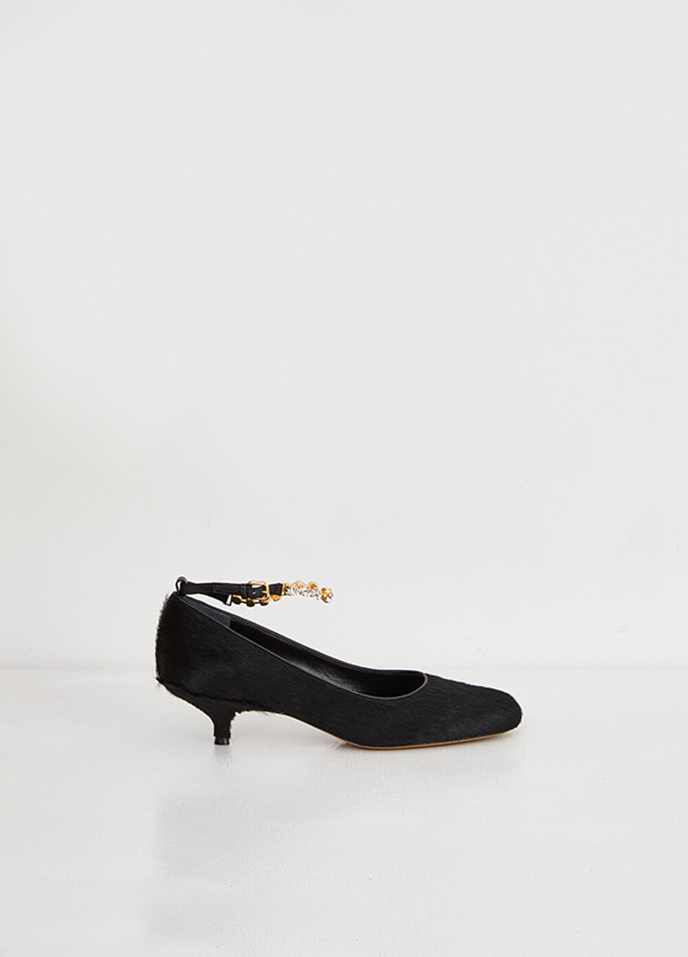 Calf-hair Kitten Heel Pumps