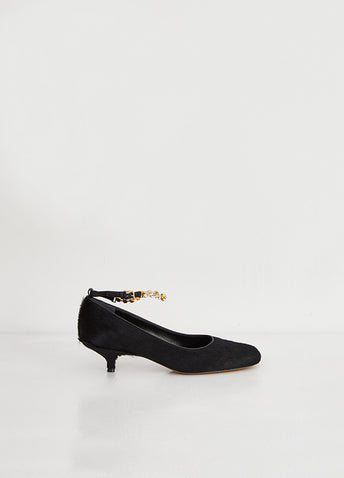 Calf-hair Kitten Heel Pumps