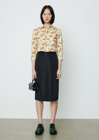 Cropped Shirt with Front Pocket