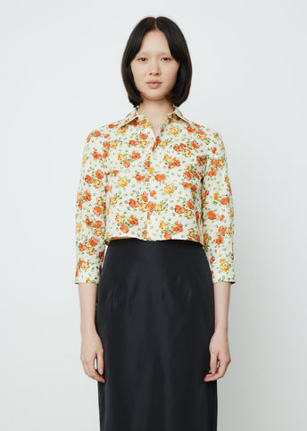 Cropped Shirt with Front Pocket
