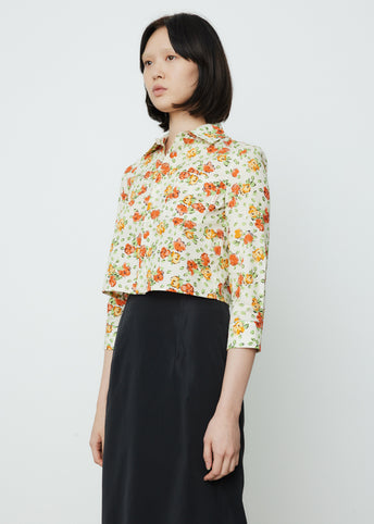 Cropped Shirt with Front Pocket