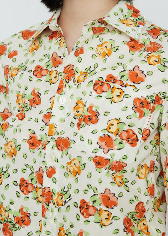 Cropped Shirt with Front Pocket