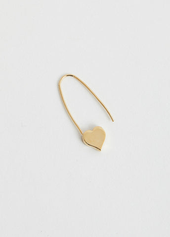 Heart Safety Pin Earring