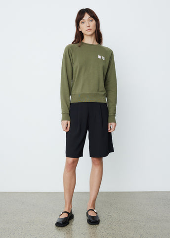 Monochrome Double Fox Head Adjusted Sweatshirt