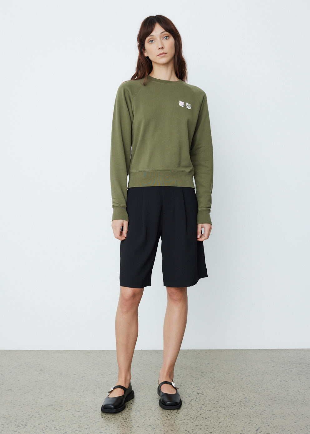 Monochrome Double Fox Head Adjusted Sweatshirt