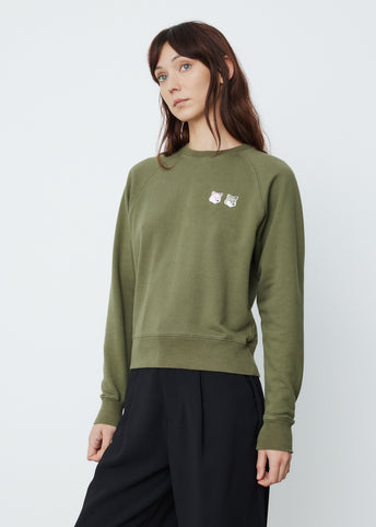 Monochrome Double Fox Head Adjusted Sweatshirt