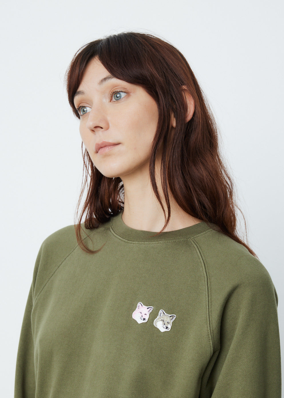 Monochrome Double Fox Head Adjusted Sweatshirt