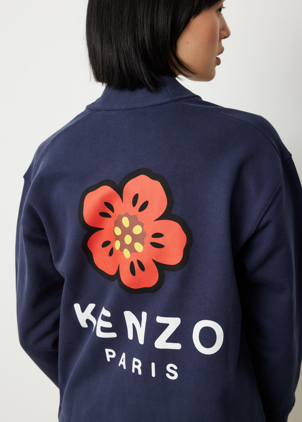 KENZO スウェットカーディガン Lサイズ BOKE FLOWER ネイビー