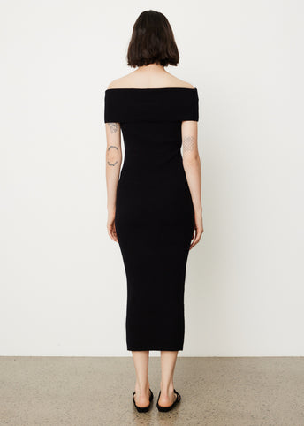 Off-Shoulder Rib Knit Dress