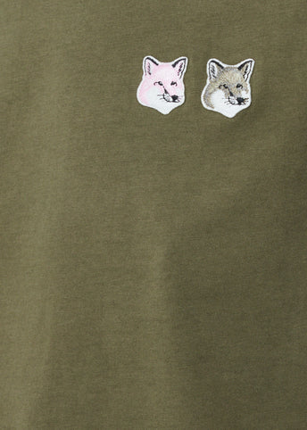Double Fox Head Patch Cropped T-Shirt