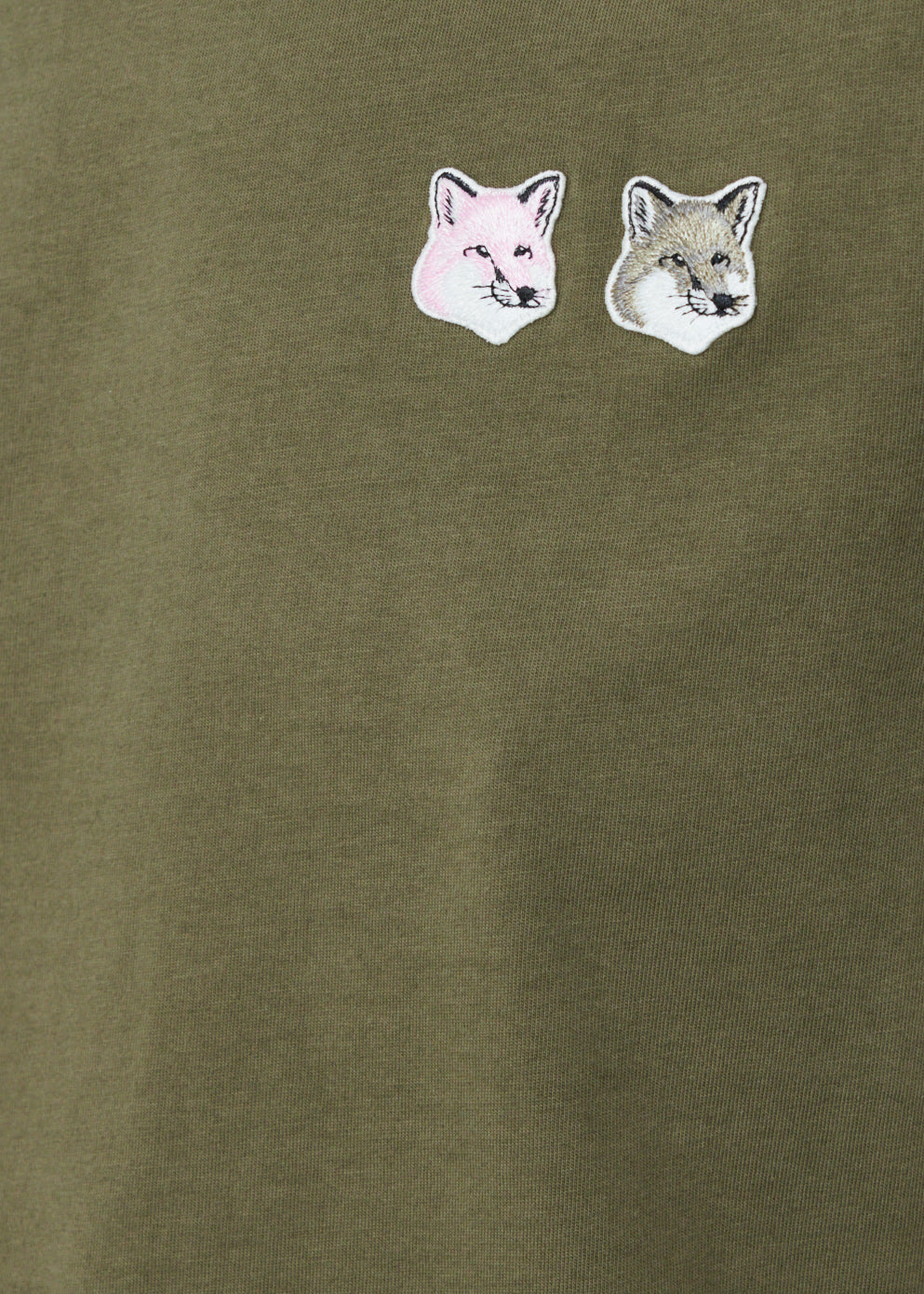 Double Fox Head Patch Cropped T-Shirt