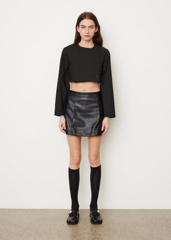 Stretch Stripe Cropped Blazer