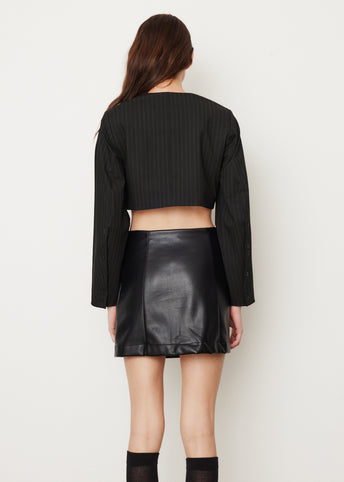 Stretch Stripe Cropped Blazer